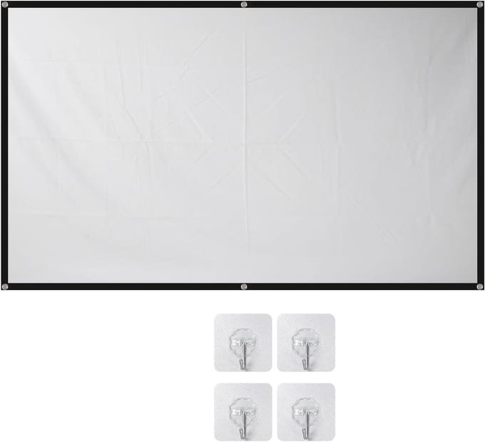 Projectorscherm - Draagbaar Scherm - Thuisbioscoop - Kreukvrij Polyester - 72 inch 16:9 - Wit
