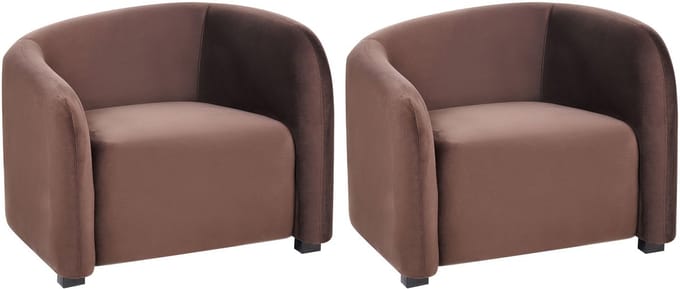 VELTADA - Fauteuil set van 2 - Bruin - Fluweel