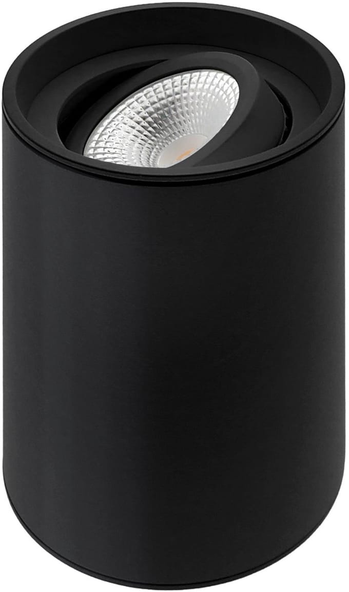 ETH Viggo Opbouwspot rond kantelbaar 51mm Zwart D80xH115mm + GU10 fitting