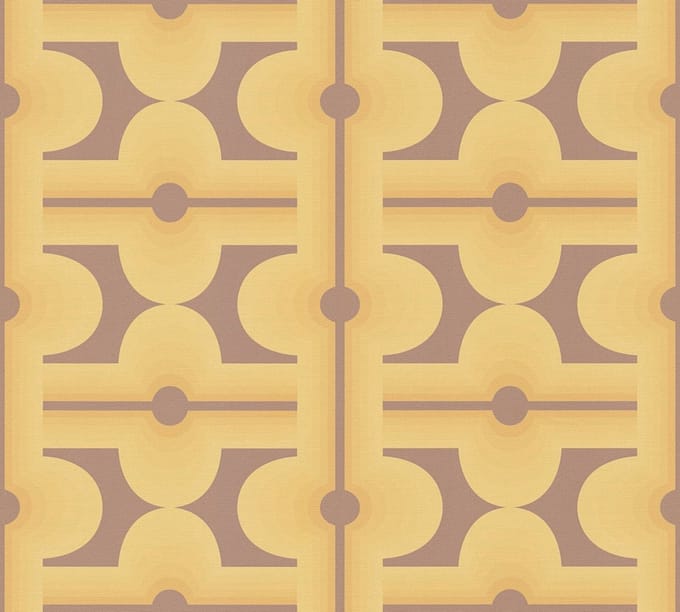 RETRO BEHANG | Grafisch - bruin groen - A.S. Création Retro Chic