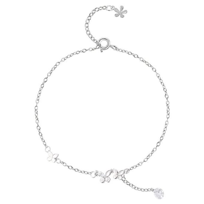 Allecto - 925 Zilveren Enkelband Dubbeldeks Voet Ketting - Casual
