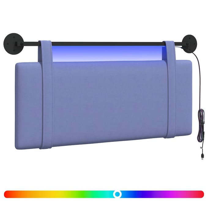 vidaXL - Hangend - hoofdbord - Jeans - Blauw - Stof