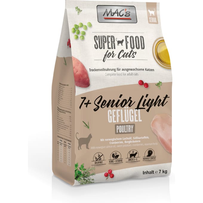 MAC's Cat 7+ Senior/Light kattenvoer - 7 kg