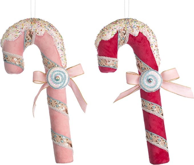 Goodwill - Kerstdecoratie/candy - zuurstokken (set van 2 stuks) - 36 cm