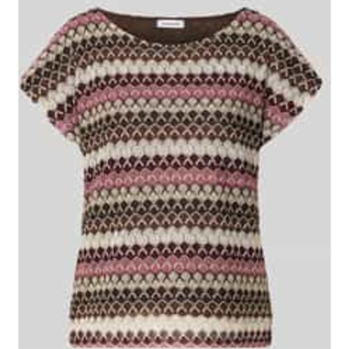 T-shirt in all-over look met ronde hals