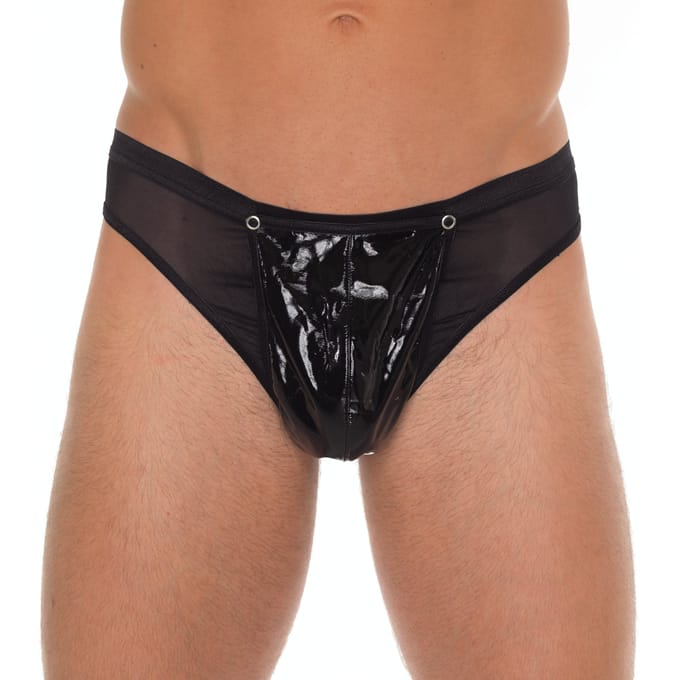 Amorable - Erotische Lakleren Herenstring - Zwart - One Size