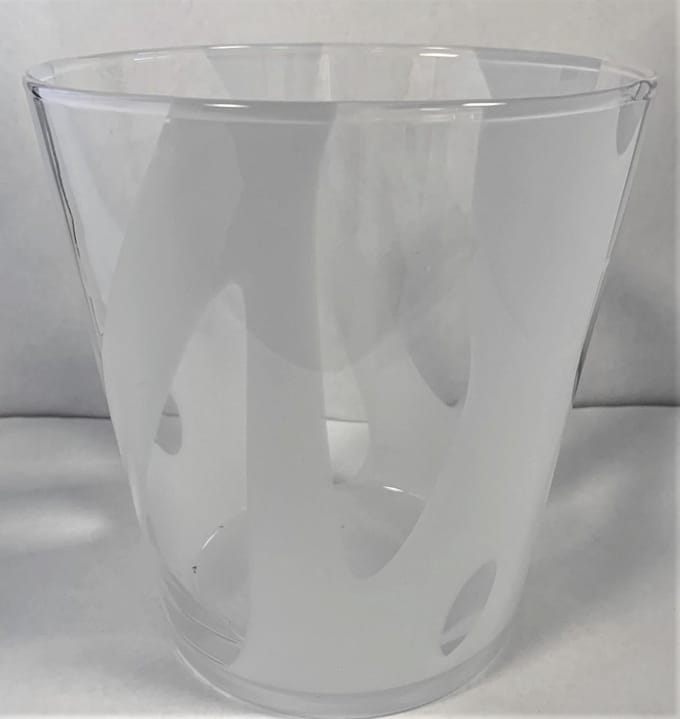 Fidrio - Bloempot - Vaas - Helder/Wit - 16cm
