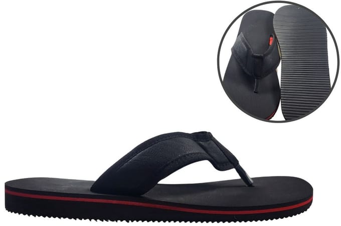 Stravers Beach Slippers Heren Grote Maten Slippers Zwart Maat 48