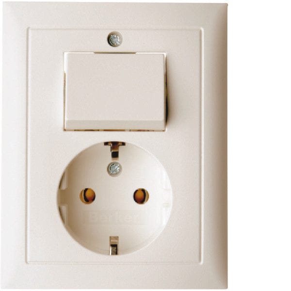Hager Berker S1 Combinatieschakelaar wandcontactdoos met afdekplaat - 6143568942 - E3HAF