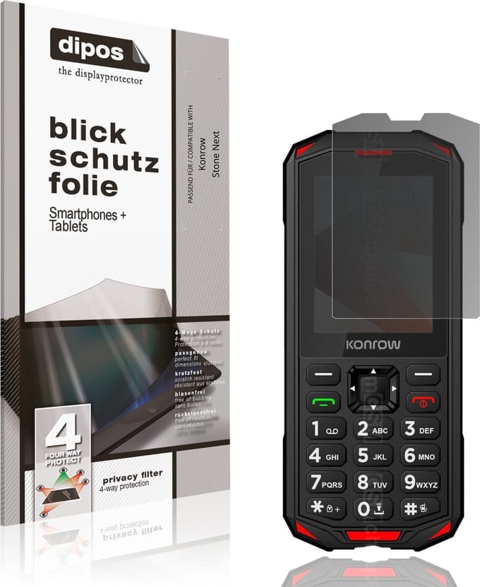 dipos – Matte Privacy Screenprotector geschikt voor Konrow Stone Next | Anti-Spy Beschermfolie