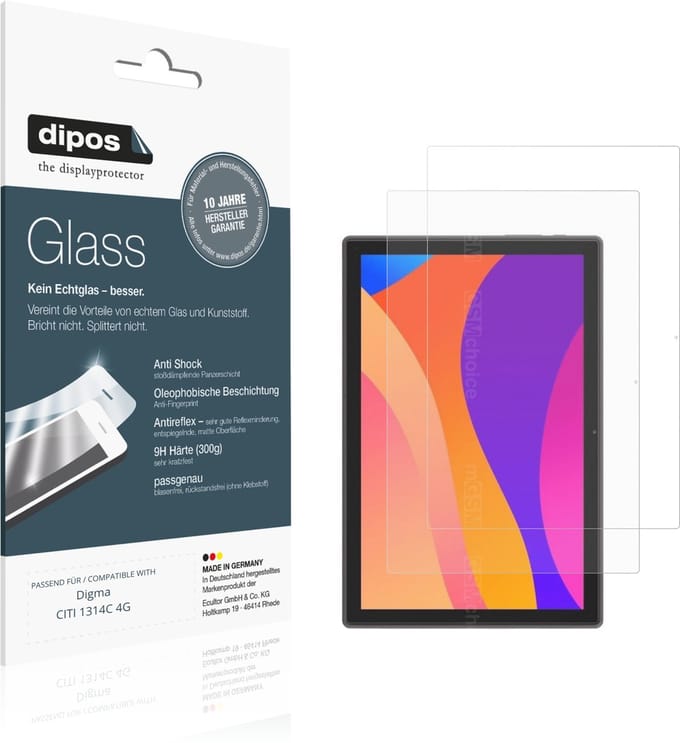 dipos – 2x Matte Pantserfolie geschikt voor Digma CITI 1314C 4G | 9H Screenprotector