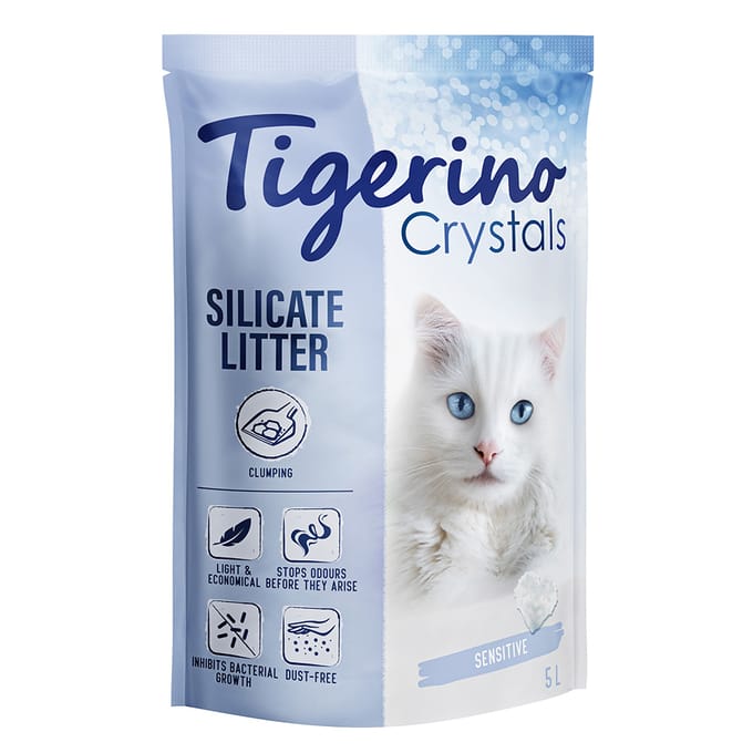 3x5l Sensitive Parfumvrij Tigerino Crystals Klonterende Kattenbakvulling