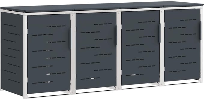 vidaXL - Containerombouw - for - 4 - Bins - 240L - Roestvrij - staal