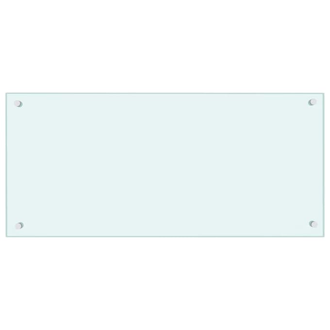 vidaXL - Spatscherm - keuken - 90x40 - cm - gehard - glas - melkwit