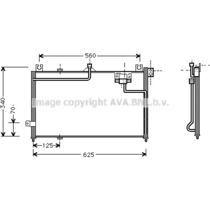 Condensator, airconditioning AVA COOLING MZ5125 AVA