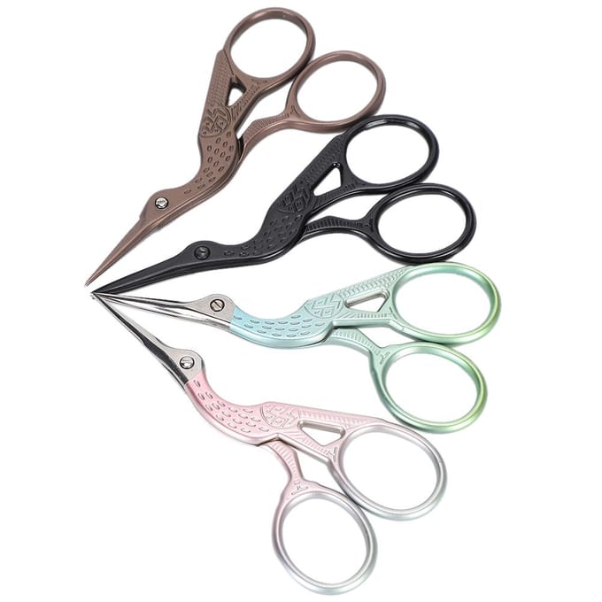 4 Stuks Kraan Schaar Retro DIY Stof Garen Knippen Borduur Naaiben Accessoires 3,5 inch gray