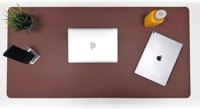 Groot bureautapijt van PU en kurk - Antislip bureauonderlegger voor stijl en comfort
