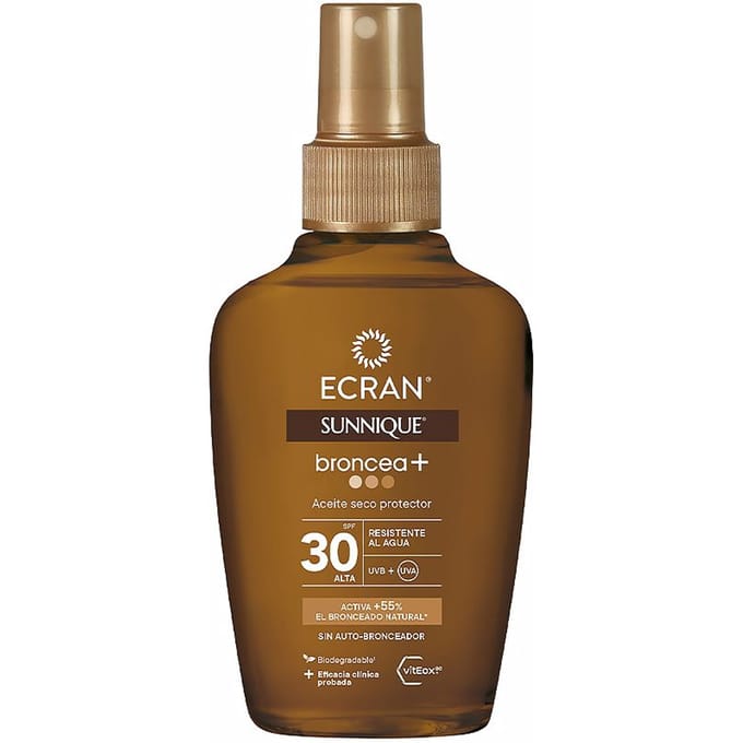 Zonnebrandolie Ecran Sunnique Broncea+ SPF 30 (100 ml)