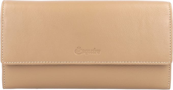 Esquire Leren Portemonnee Peru Ladies Purse Taupe Beige