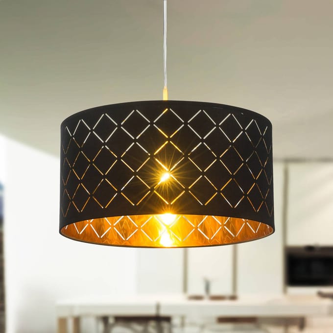 Globo - hanglamp - Clarke - zwart - metaal - Ø 40cm - E27 - 15229H