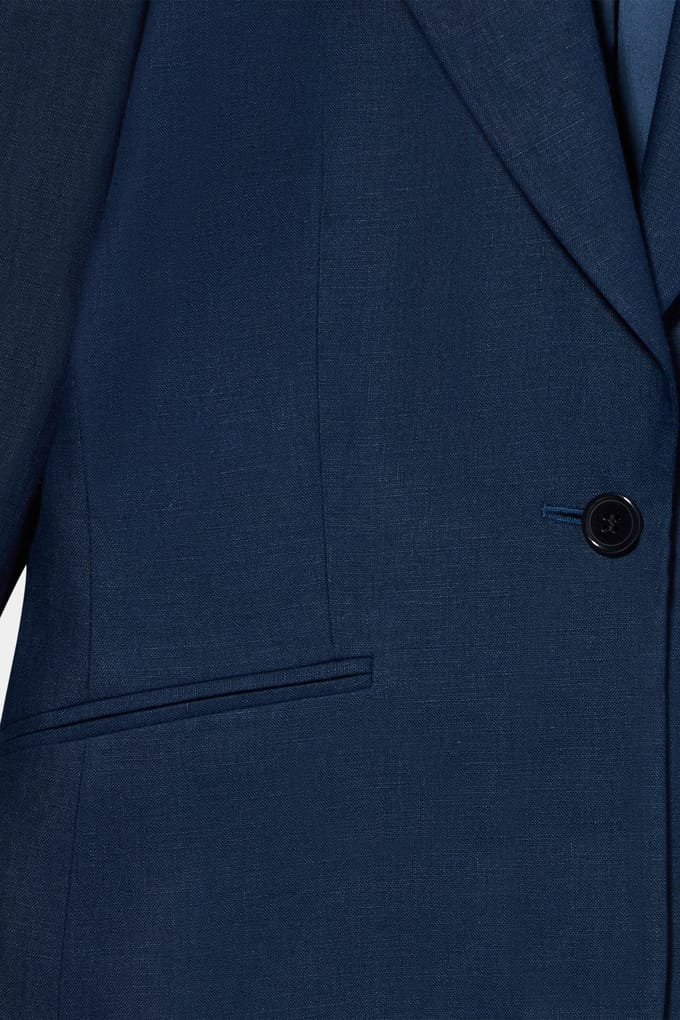 Brooks Brothers Jacket Linen Indigo Größe: XL | Blazer Outlet | Damen | Blau