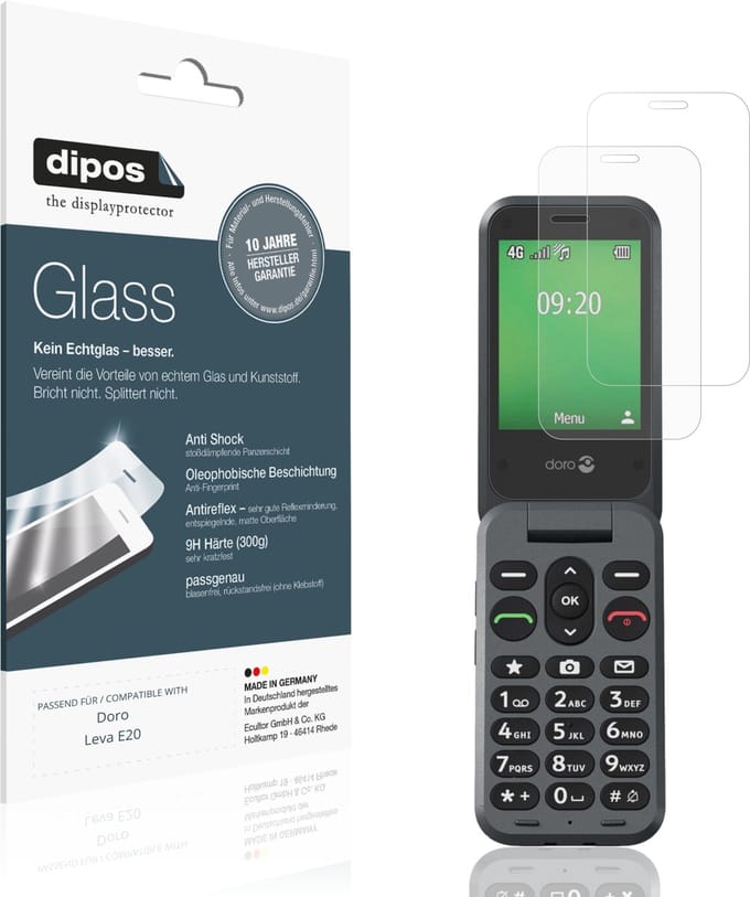 dipos – 2x Matte Pantserfolie geschikt voor Doro Leva E20 | 9H Screenprotector