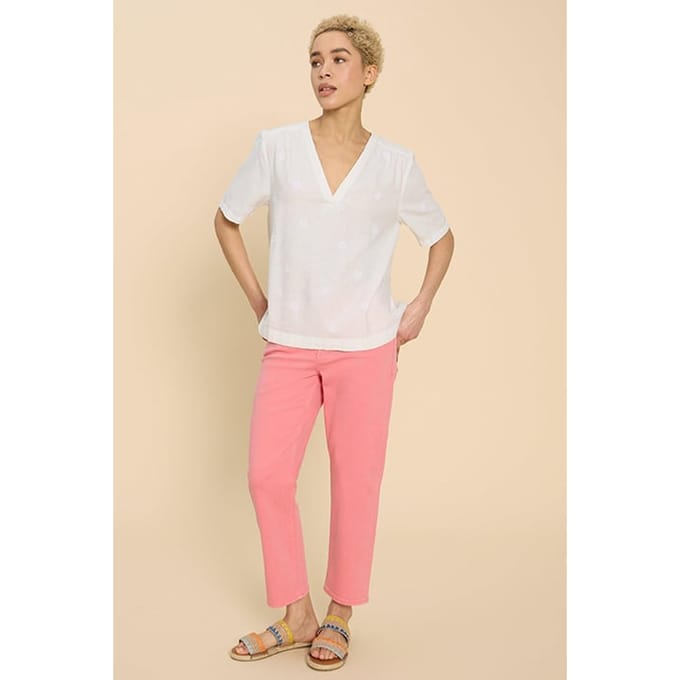White Stuff Elodie Linen Blend Top Natural White Taglia: 10 | Magliette intime Outlet | Donna | Bianco