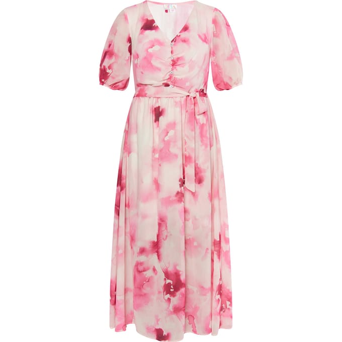 IZIA Jurk Dames Roze Veelkleurig
