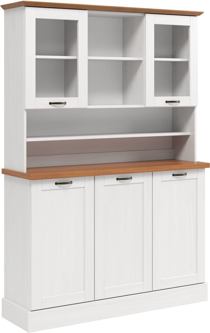 Teramo Buffetkast met 5 Deuren - Wit/Honingkleurig - 126,6 cm