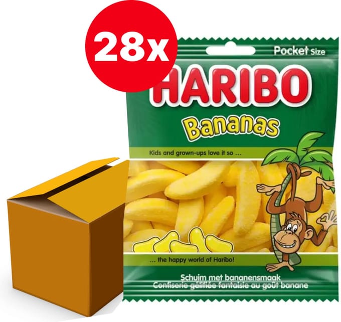 Haribo Bananen - 28 x 70 Gram