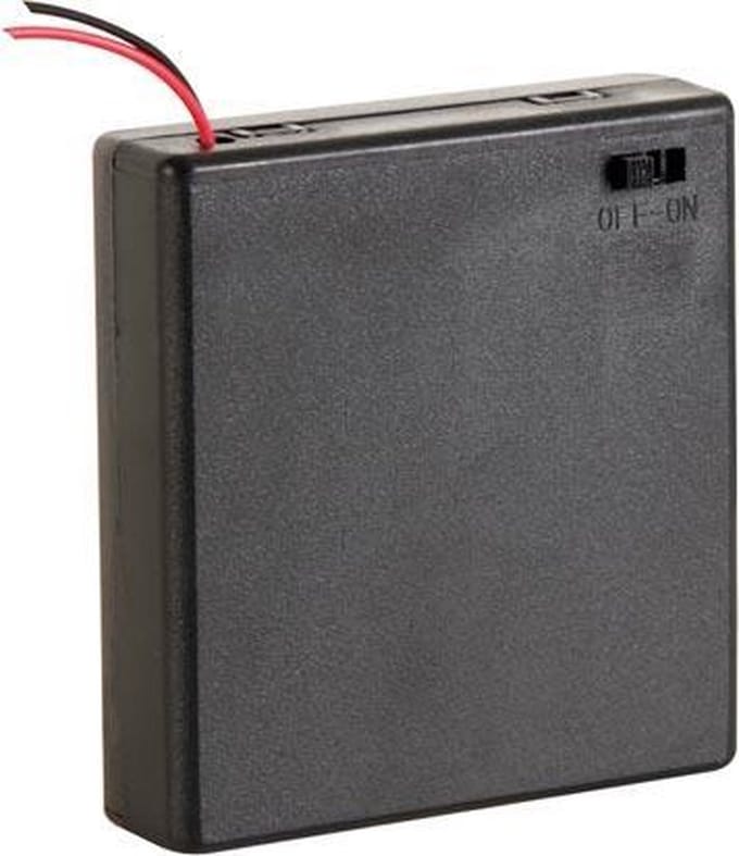 Velleman BH341BSAA Batterijhouder Aantal cellen: 4 AA (penlite) Kabel (l x b x h) 70 x 65 x 19 mm