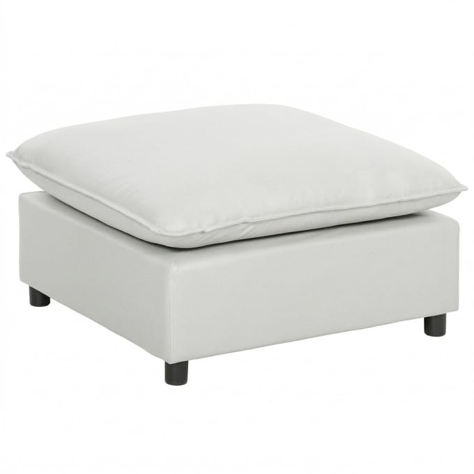 HOMCOM Voetenbank - Linnen (60% katoen, 40% polyester), multiplex - 75 x 75 x 40 cm - Grijs