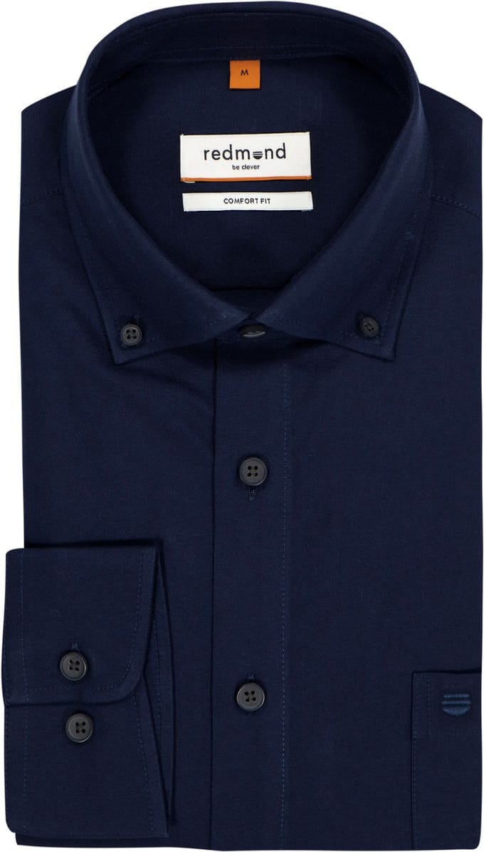 Redmond comfort fit overhemd - Oxford - donkerblauw