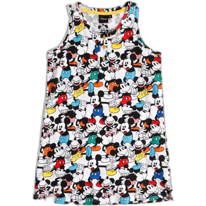 Mouwloze T-shirtjurk voor meisjes Disney Mickey Fluor