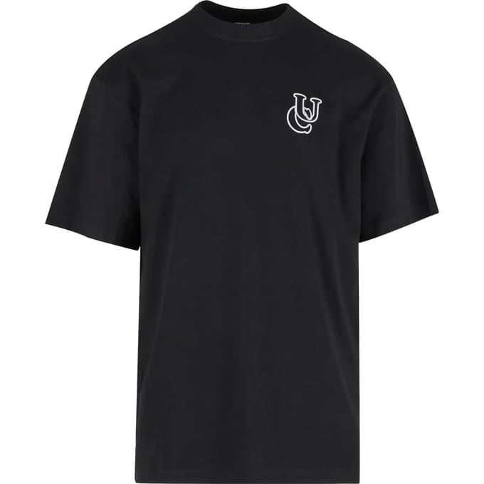 Urban Classics - UC Shiny Logo Tall Heren T-shirt - S - Zwart