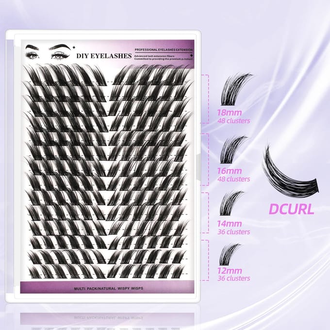 168 Touffes de Touffes Volantes Obliques Simples de Segment de Greffage Automatique Naturel Doux Ensemble de Cils DIY gray