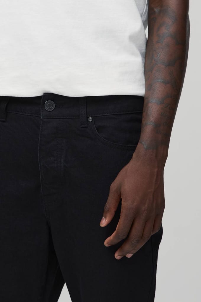 Essential Slim Flare Rigid Washed Jeans | True Black | Size 46R