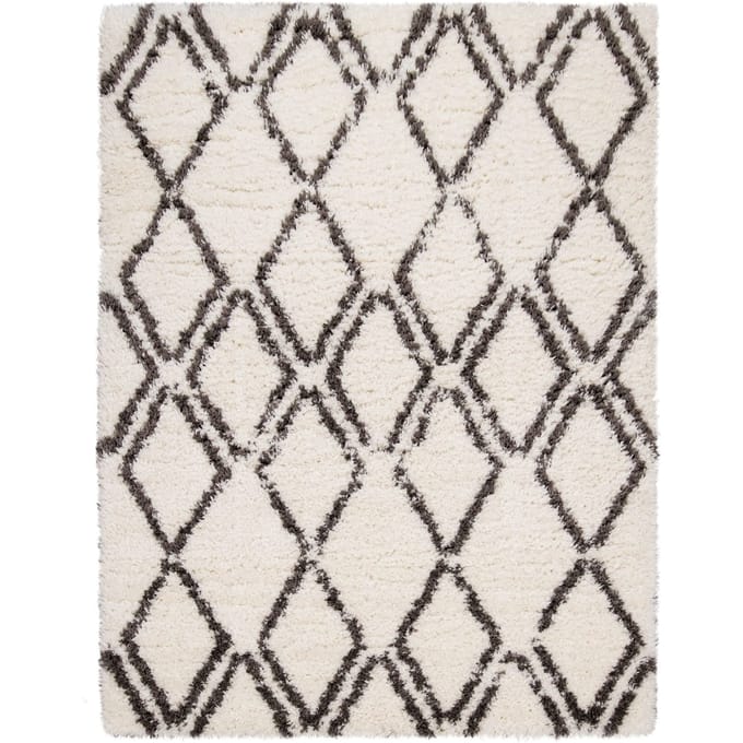 Hoogpolig tapijt Mahara beige 80x150 cm