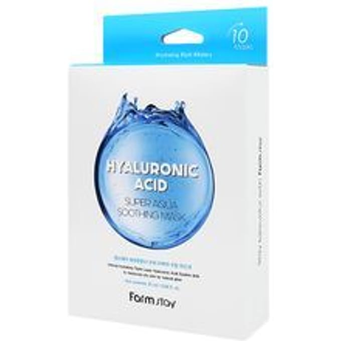 Farm Stay Hyaluronic Acid Super Aqua Soothing Mask Set 10ea AUTHENTIC STORE white