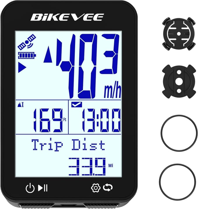 Thijox - GPS Fietscomputer Draadloos met Auto Start/Stop & Auto Backlight, IPX7 Waterdichte Fiets Kilometerteller en Snelheidsmeter, 2.4" LCD Fietsen