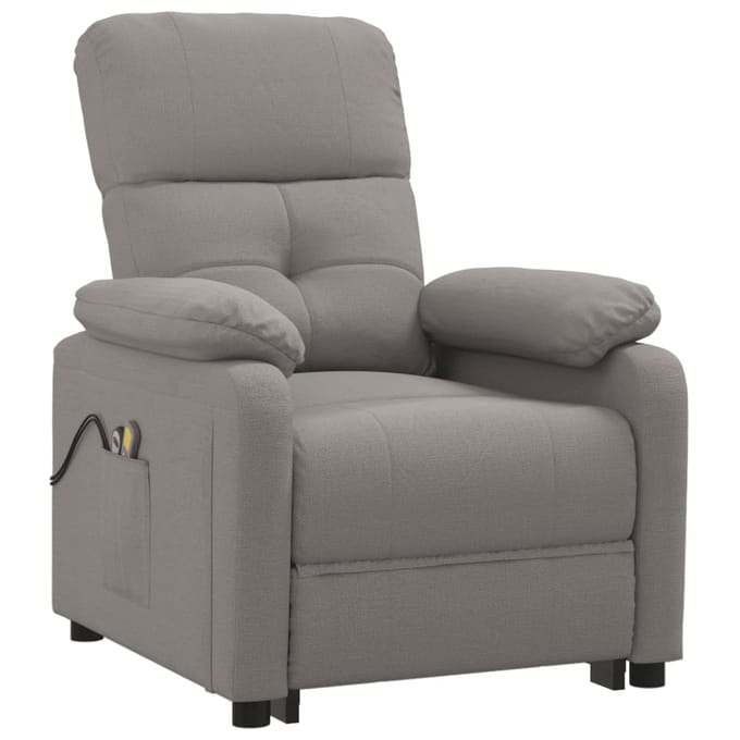 vidaXL - Massagestoel - elektrisch - stof - taupe