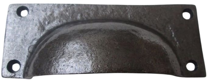 Small Plain Rectangular Cup Handle Antique Iron
