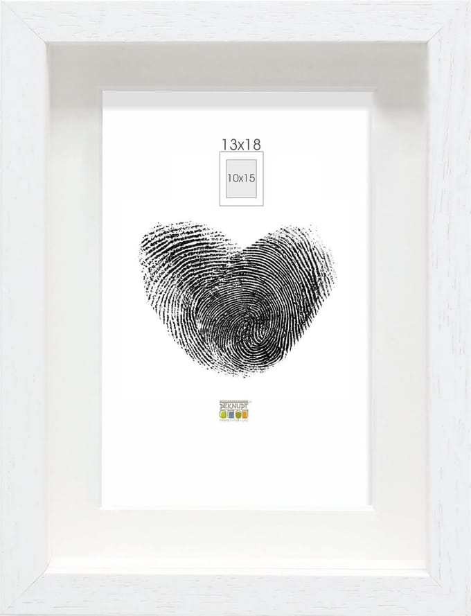 Deknudt Frames Fotolijst - wit met passe-partout - 10x15 cm / 13x18 cm