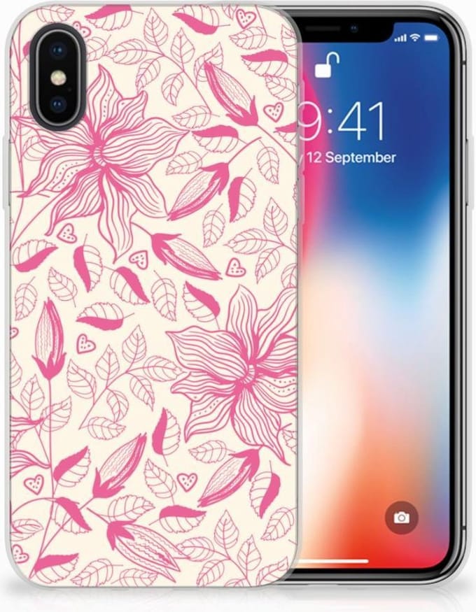 Apple iPhone X | Xs TPU Case Pink Flowers