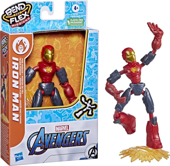 Marvel Avengers Bend N Flex Missions Iron Man Fire Mission - Speelfiguur