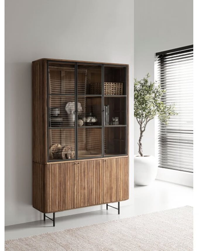 DTP Home Lagoon vitrinekast teakhout - 210x130x40 cm