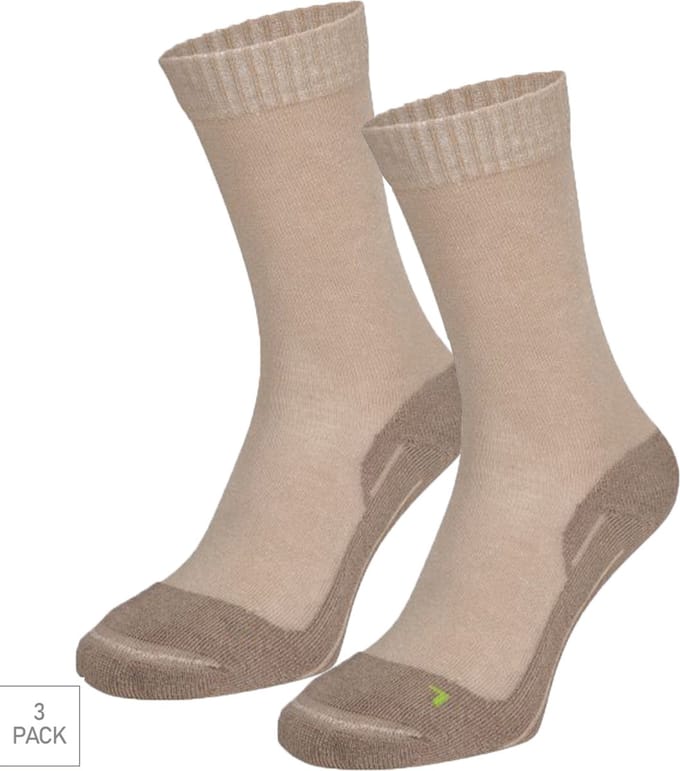 Boru Bamboo - 3-Pack - Wandelsokken XP - Bamboe - Antibacterieel - Heren / Dames - beige - 35-38 - 2342