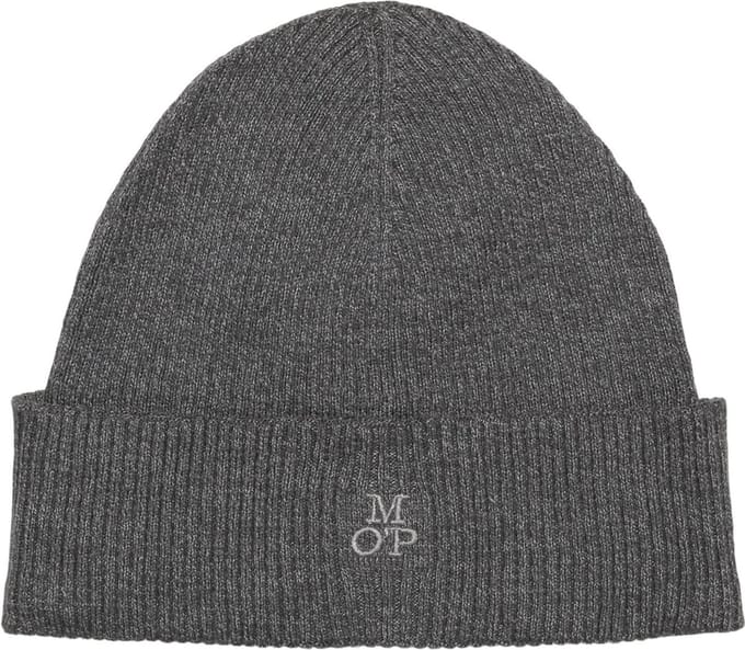 Marc O'Polo muts Knitted Hat 50-Years Heritage Rib Gray Pin donkergrijs