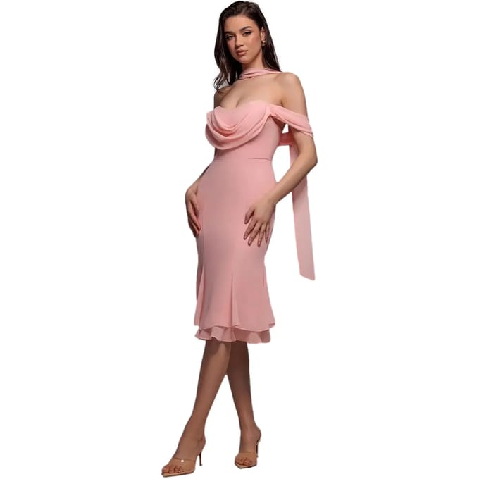 Vrouwen chiffon jurk Goddiva Midi