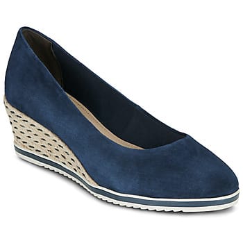Tamaris Pumps met sleehak blauw Leer - Dames - Maat 39